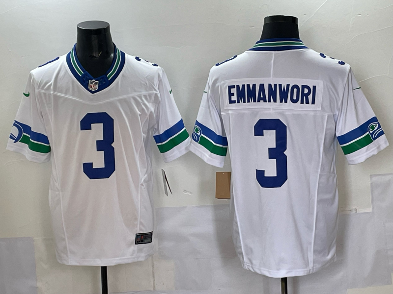 Men Seattle Seahawks #3 Emmanwori white 2025 Nike NFL jersey->detroit tigers->MLB Jersey